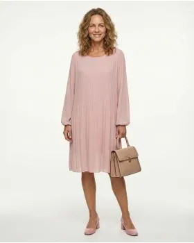 Chiffonkleid Plissee in  rosa von Made in Italy (Bild 2)