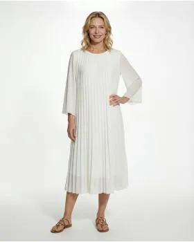 Chiffonkleid Plissee in  wei� von Made in Italy (Bild 2)