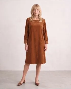 Cordkleid Baumwolle in  rostbraun von Made in Italy (Bild 3)