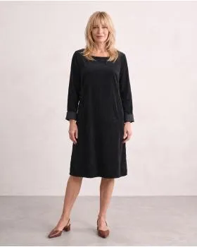 Cordkleid Baumwolle in  schwarz von Made in Italy (Bild 3)