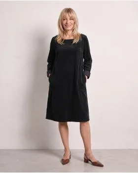 Cordkleid Baumwolle in  schwarz von Made in Italy (Bild 4)