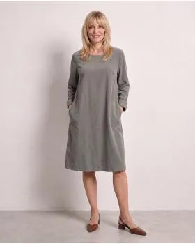 Cordkleid Baumwolle in  taupe von Made in Italy (Bild 4)