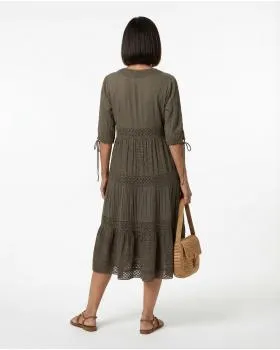 Empire Kleid mit Seide in  braun von Donna (Bild 4)