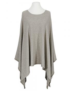 Feinstrick Poncho mit Viskose in  hellbraun von Mia Mia (Bild 1)