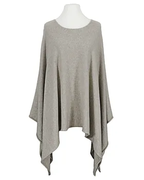 Feinstrick Poncho mit Viskose in  hellbraun von Mia Mia (Bild 1)