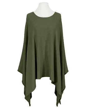Feinstrick Poncho mit Viskose in  oliv von Mia Mia (Bild 1)