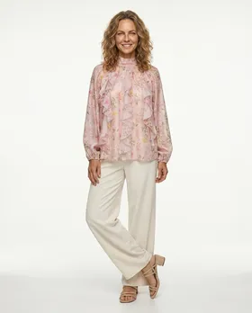 Florale Volantbluse in  rosa von Italia Moda (Bild 3)