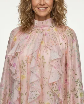 Florale Volantbluse in  rosa von Italia Moda (Bild 4)