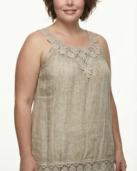 H�ngerchen Kleid mit Spitze in  taupe von Diana (Bild 4)