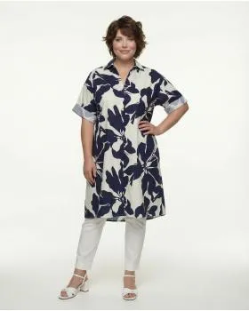 Hemdblusenkleid Floral in  blau von New Collection (Bild 2)