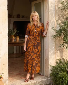 Hemdblusenkleid Print in  rostbraun von Made in Italy (Bild 5)