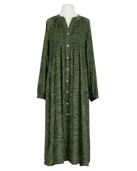 Hemdblusenkleid Zebraprint in  oliv von Made in Italy (Bild 1)