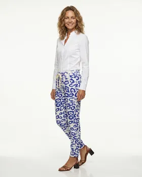 Hose Leoprint in  royalblau von Made in Italy (Bild 3)