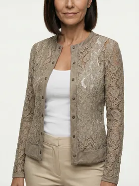 Jacke mit Spitze in  braun von Made in Italy (Bild 5)