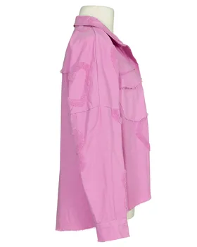 Jeansjacke Baumwolle in  pink von Made in Italy (Bild 3)
