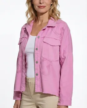 Jeansjacke Baumwolle in  pink von Made in Italy (Bild 6)