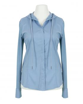 Jersey Bluse mit Kapuze in  eisblau von fashion made in italy (Bild 1)