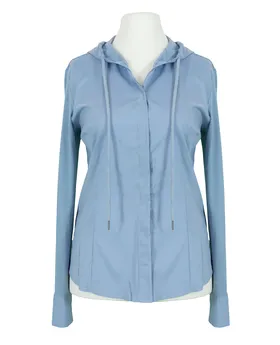 Jersey Bluse mit Kapuze in  eisblau von fashion made in italy (Bild 1)