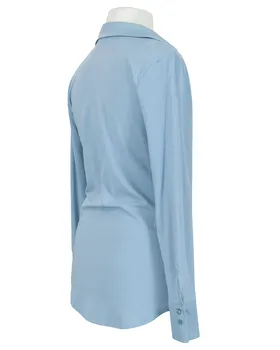 Jersey Hemdbluse in  eisblau von fashion made in italy (Bild 2)