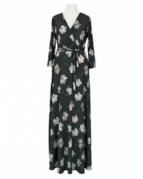 Jersey Maxikleid Wickeloptik in  oliv von Fifilles Paris (Bild 1)