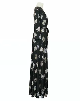 Jersey Maxikleid Wickeloptik in  oliv von Fifilles Paris (Bild 2)