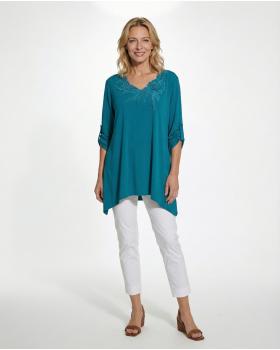 Jersey Shirt mit Spitze in  petrol von Diana (Bild 2)