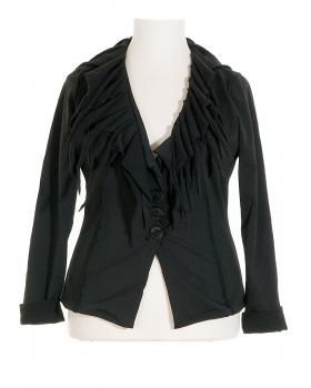 Jerseyjacke Fransenkragen in  schwarz von FASHION (Bild 1)