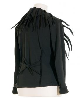 Jerseyjacke Fransenkragen in  schwarz von FASHION (Bild 2)