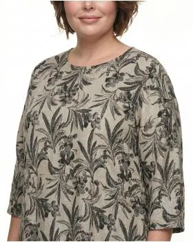 Jerseykleid Floral in  beige von Made in Italy (Bild 4)