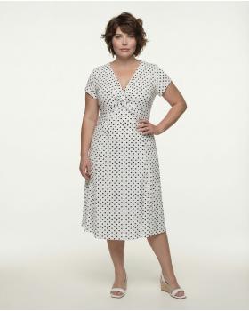 Jerseykleid mit Punkten in  weiss von Dream Fashion (Bild 3)