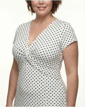 Jerseykleid mit Punkten in  wei� von Dream Fashion (Bild 4)
