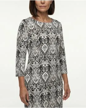 Jerseykleid Ornamentmuster in  schwarz von Diana (Bild 5)