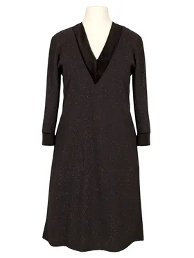 Jerseykleid V-Ausschnitt in  schwarz von Quinze Heures Trente (Bild 1)
