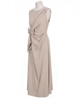 Jerseykleid Wickeloptik in  beige von Made in Italy (Bild 2)