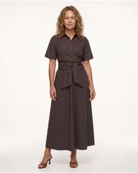 Jerseykleid Wickeloptik in  braun von Made in Italy (Bild 3)