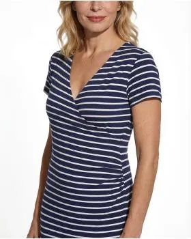 Jerseykleid Wickeloptik in  gestreift von fashion made in italy (Bild 3)