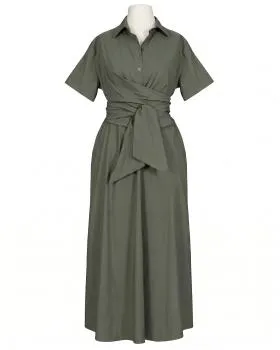 Jerseykleid Wickeloptik in  khaki von Sarah (Bild 1)