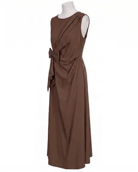 Jerseykleid Wickeloptik in  mokka von Made in Italy (Bild 2)