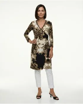 Jerseykleid Wickeloptik in  schwarz von Tessuto Milano (Bild 3)
