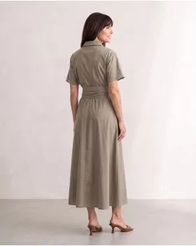 Jerseykleid Wickeloptik in  taupe von Sarah (Bild 4)