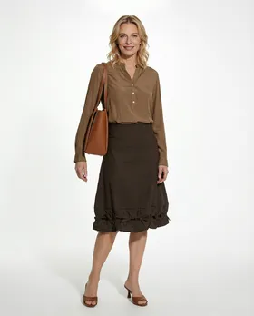 Jerseyrock mit Soft Finish in  braun von FASHION (Bild 2)