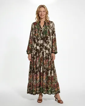 Kleid A-Linie Floral in  braun von H. Trend (Bild 3)
