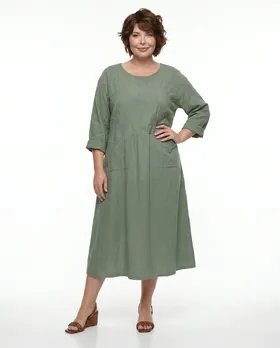Kleid mit Stickerei in  salbei von Made in Italy (Bild 3)