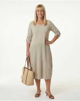 Kleid Ballonschnitt in  beige von Spaziodonna (Bild 3)