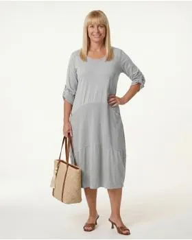 Kleid Ballonschnitt in  hellgrau von Spaziodonna (Bild 3)