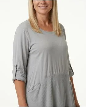 Kleid Ballonschnitt in  hellgrau von Spaziodonna (Bild 4)