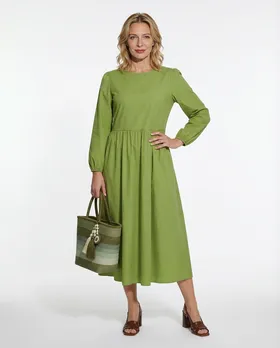 Kleid Baumwolle in  apfelgr�n von Made in Italy (Bild 3)