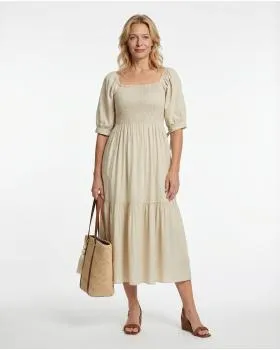 Kleid Baumwolle in  beige von Monday Afternoon (Bild 3)
