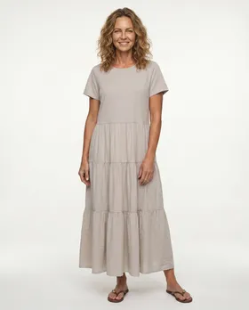 Kleid Baumwolle in  beige von Wendy (Bild 3)