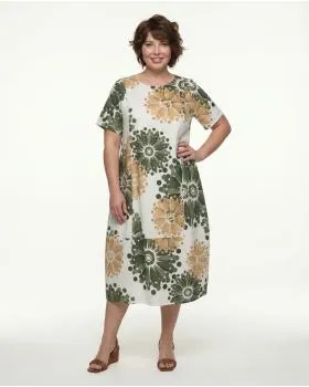 Kleid Baumwolle in  oliv von Made in Italy (Bild 3)